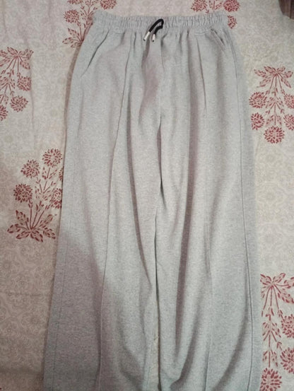 Women's High Waist Wide Leg Casual Pants (Light Grey)